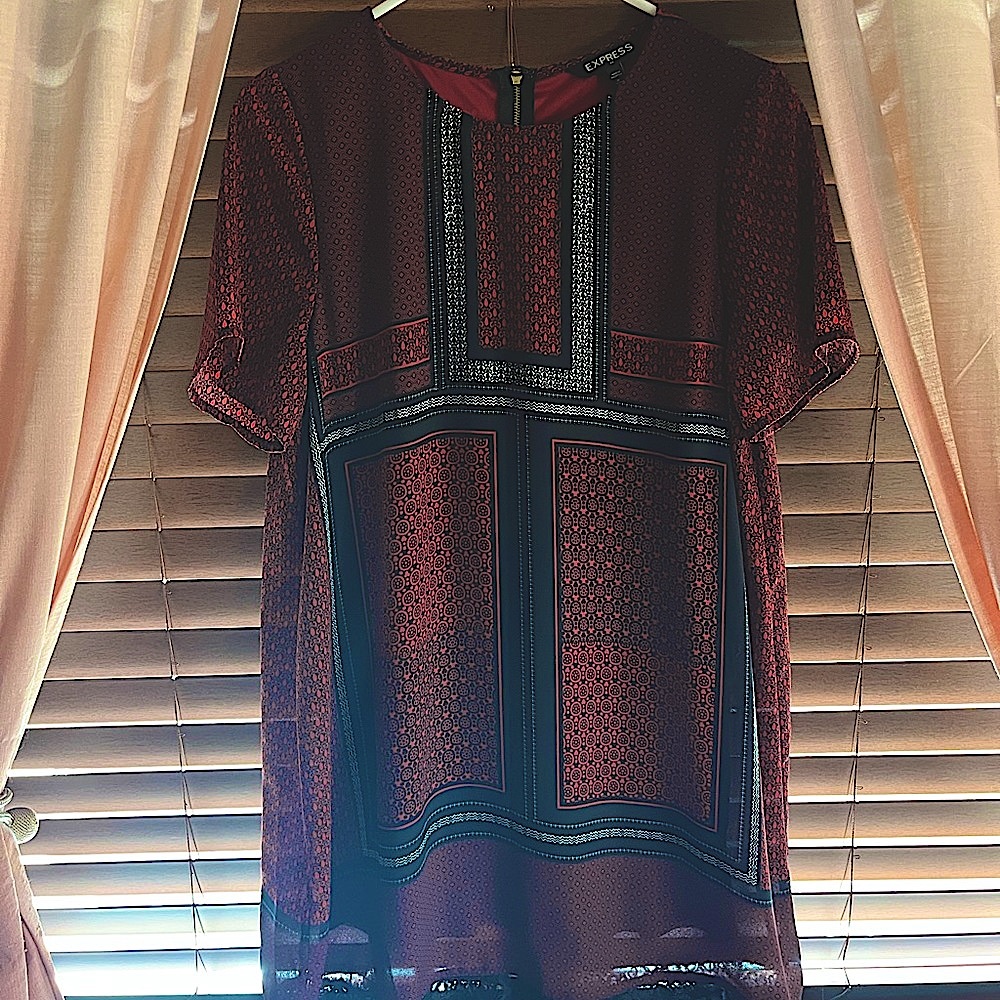 Express short sleeve shift dress.
